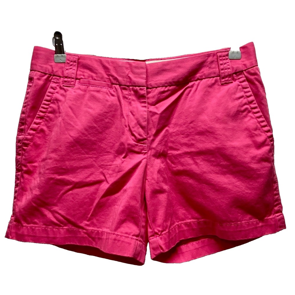 J. Crew Chino Shorts Women's 6 Pink Summer City Fit 5" Inseam Slash Pockets GUC